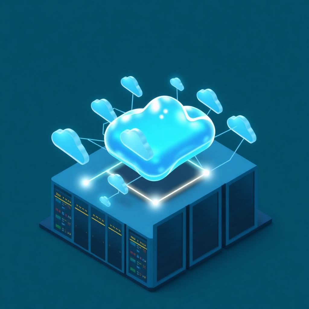Isometric cloud infrastructure illustration